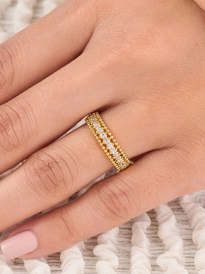 Elara Dainty Pave Band Ring
