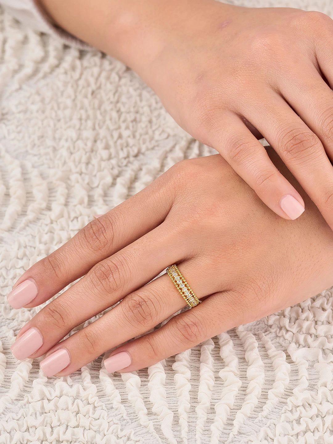 Elara Dainty Pave Band Ring