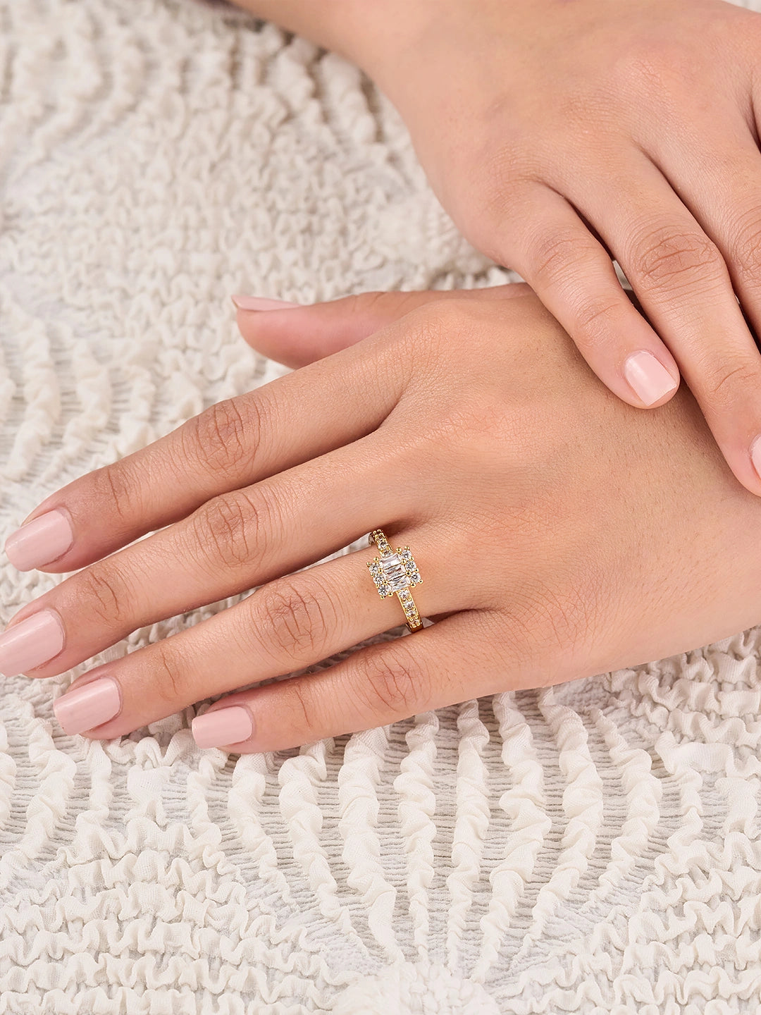 Elara Luxe Baguette Cluster Ring