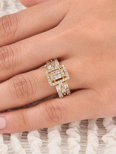 Elara Luxe Baguette Rectangle Women’s Ring