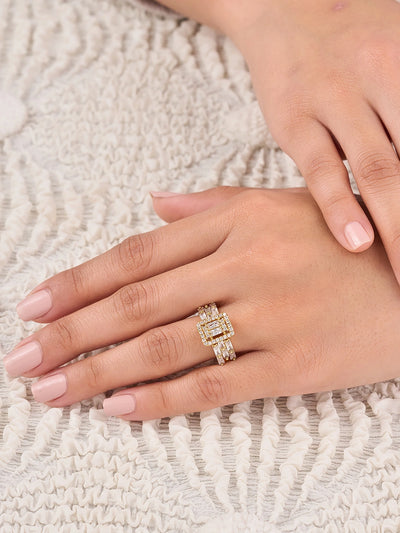 Elara Luxe Baguette Rectangle Women’s Ring