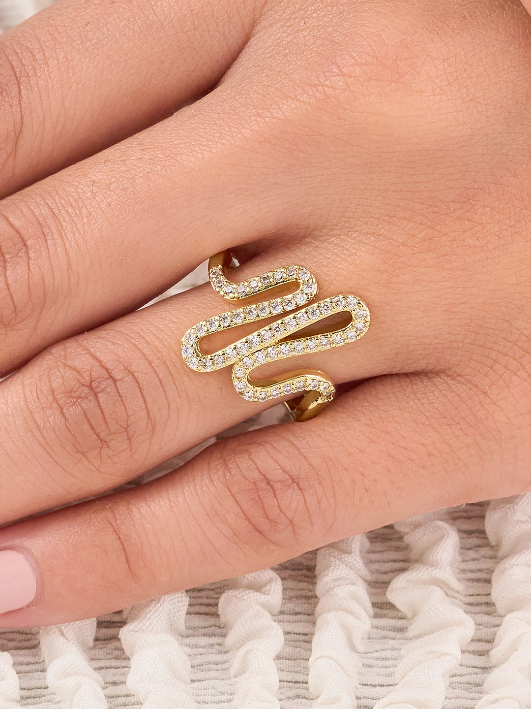 Serpentine Luxe CZ Women’s Ring