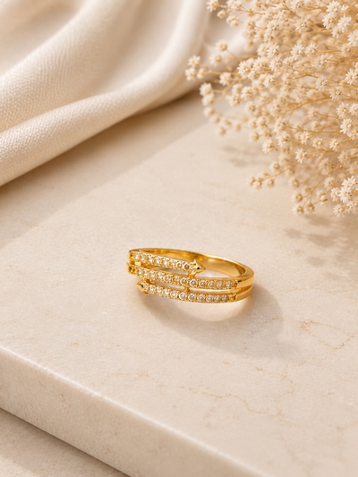 Elara Luxe Triple Row Women’s Ring