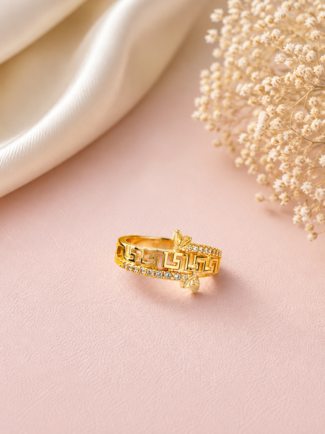 Elara Greek Key Women’s Ring  Color: Gold