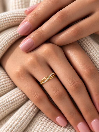 Elara Twisted Infinity CZ Ring