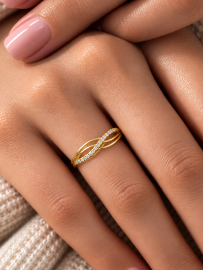 Elara Twisted Infinity CZ Ring