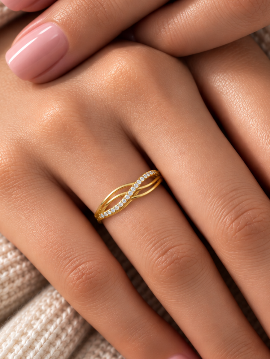 Elara Twisted Infinity CZ Ring