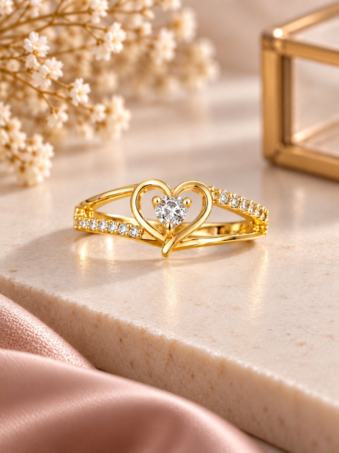Elara Heart Embrace CZ Ring