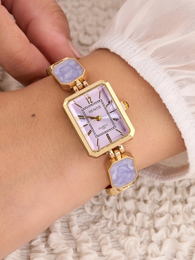 Elara Lavender Rectangle Women’s Watch