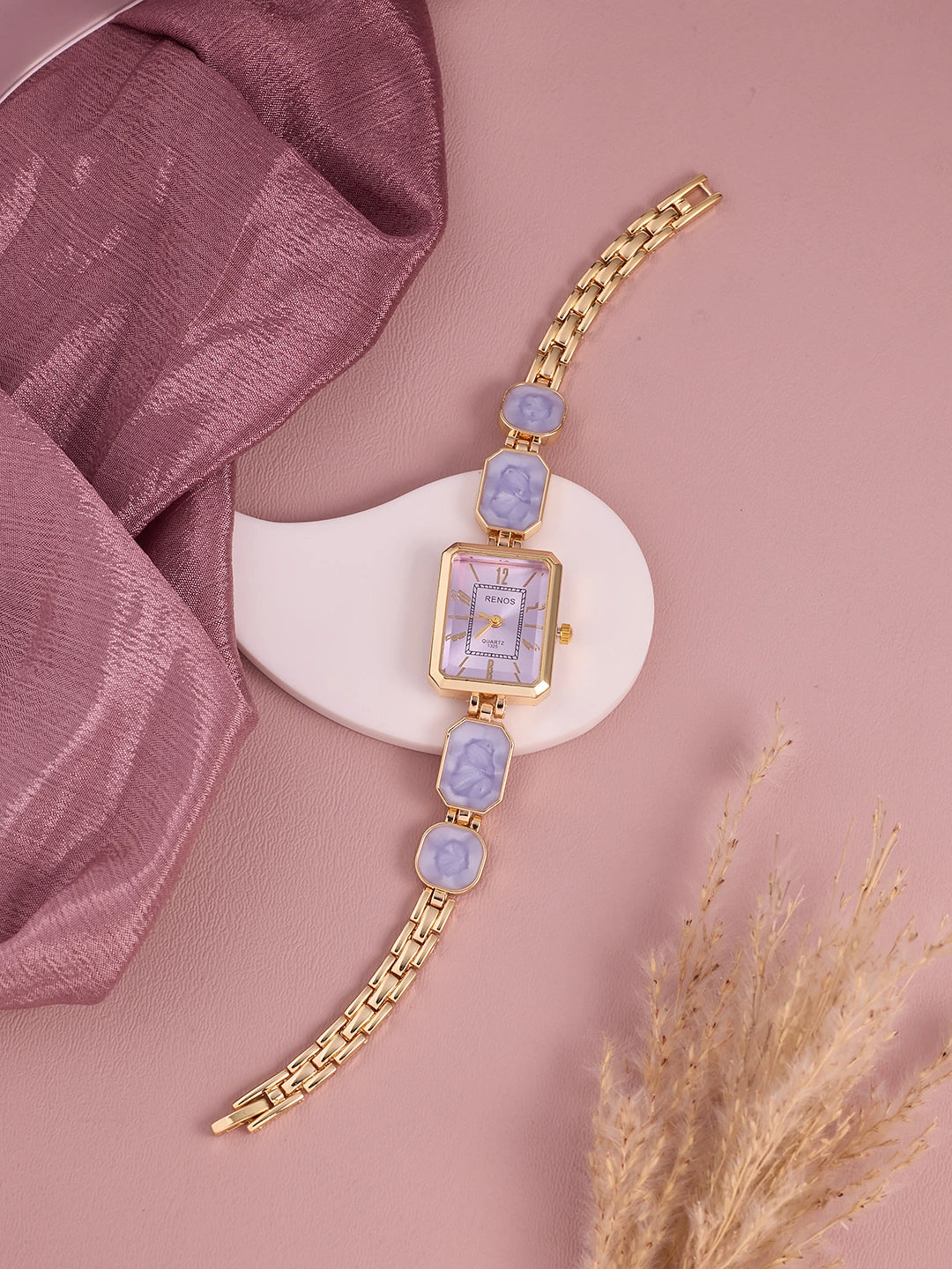 Elara Lavender Rectangle Women’s Watch