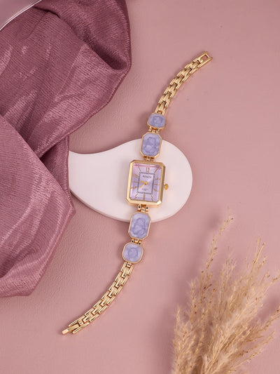 Elara Lavender Rectangle Women’s Watch
