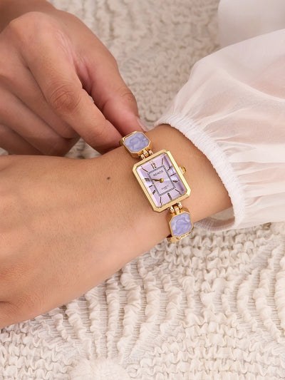 Elara Lavender Rectangle Women’s Watch