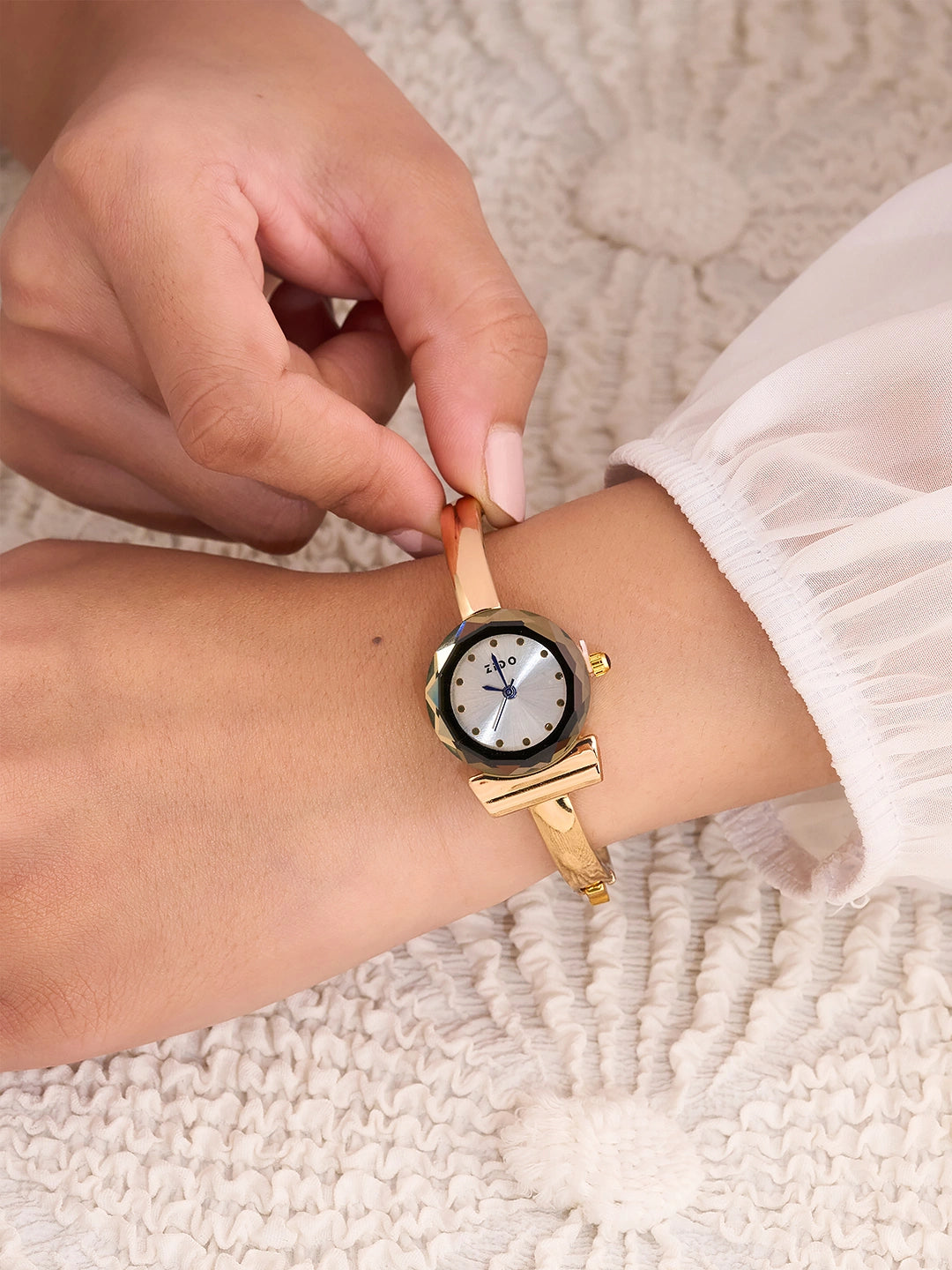 Onyx Halo Cuff Women’s Watch