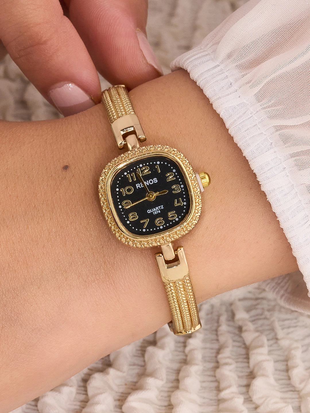 Elara Noir Textured Dial Women’s Watch
