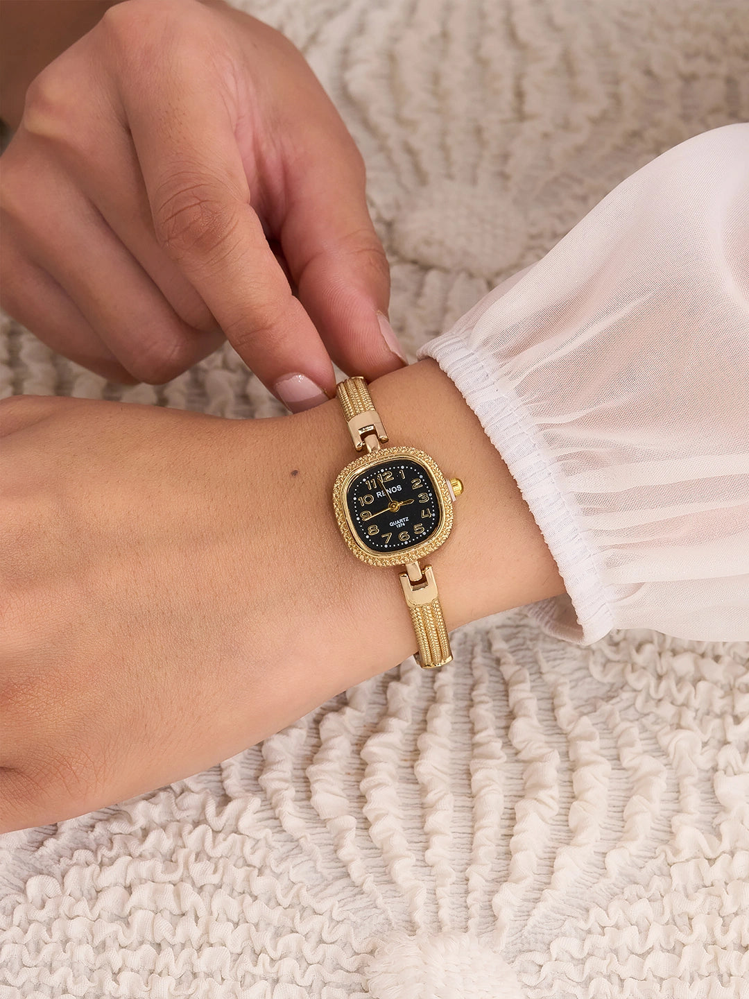 Elara Noir Textured Dial Women’s Watch