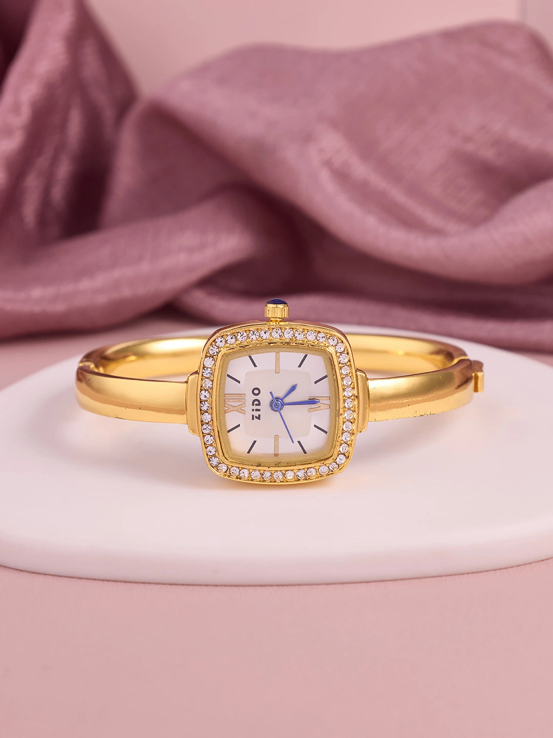 Elara Luxe Square Crystal Women’s Watch