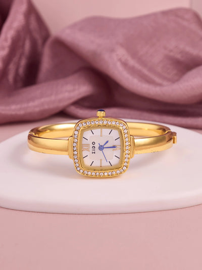 Elara Luxe Square Crystal Women’s Watch