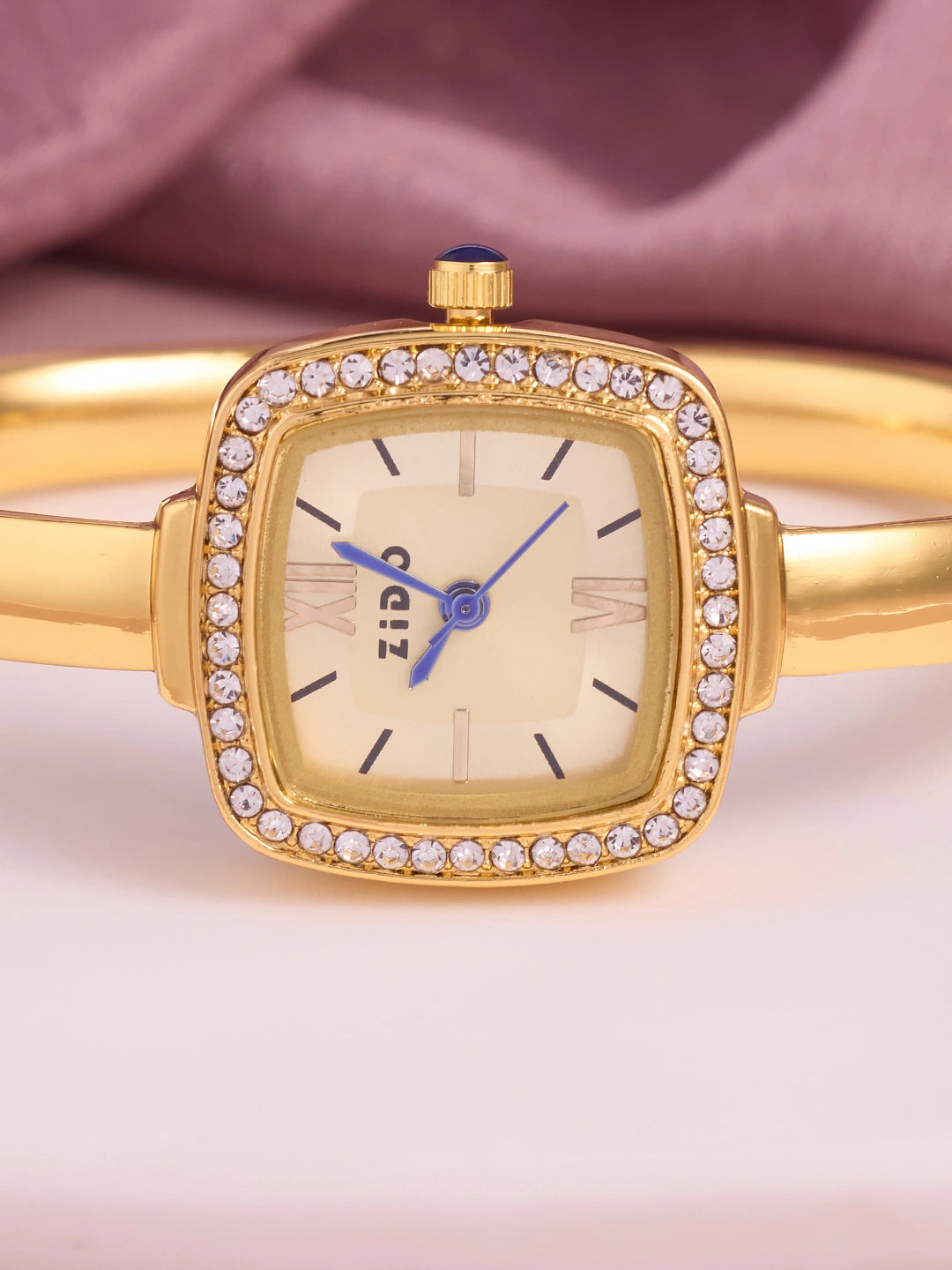 Elara Luxe Square Crystal Women’s Watch