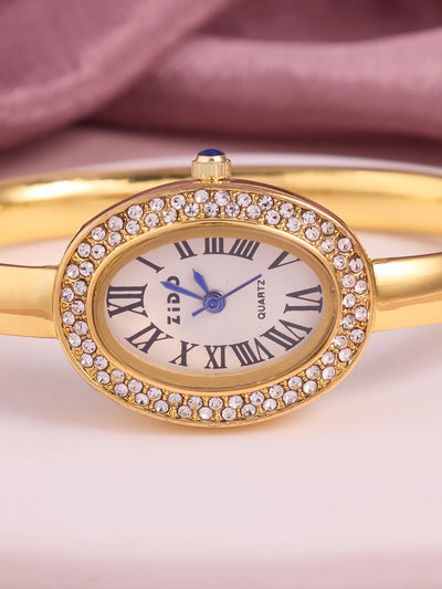 Elara Roman Oval Crystal Women’s Watch
