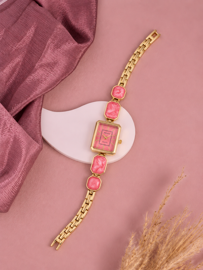 Pink Sculpted Women's Watch