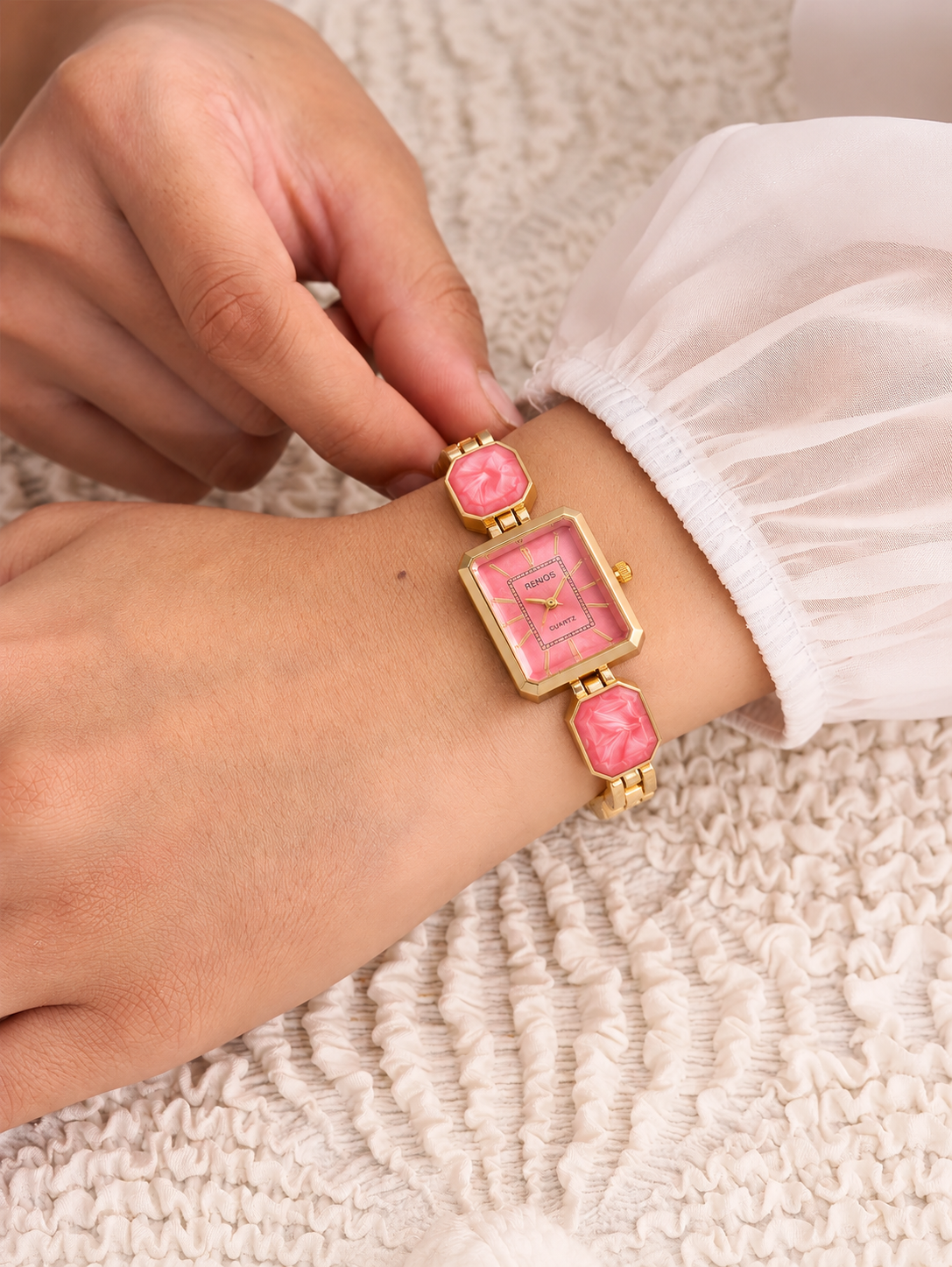 Pink Sculpted Women's Watch