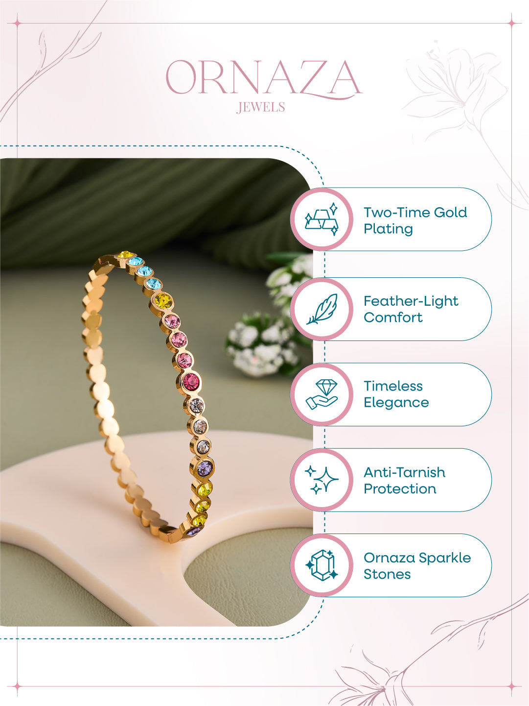 Rainbow Spark Tennis Bracelet