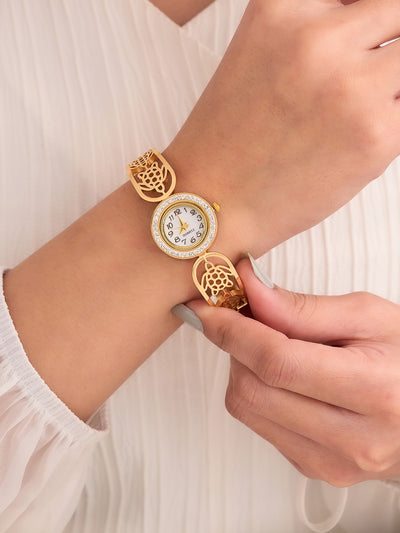 Elvaya Lotus Cuff Bracelet Watch