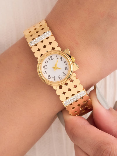 Elvaya Lattice Crystal Cuff Watch