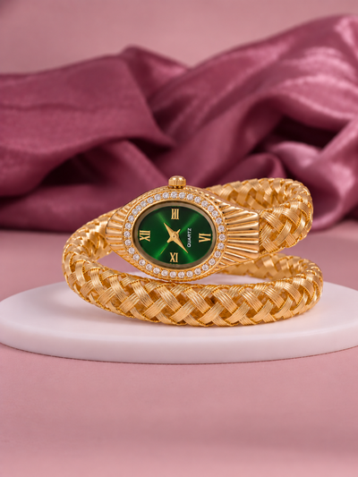 Elara Emerald Braided Women’s Watch