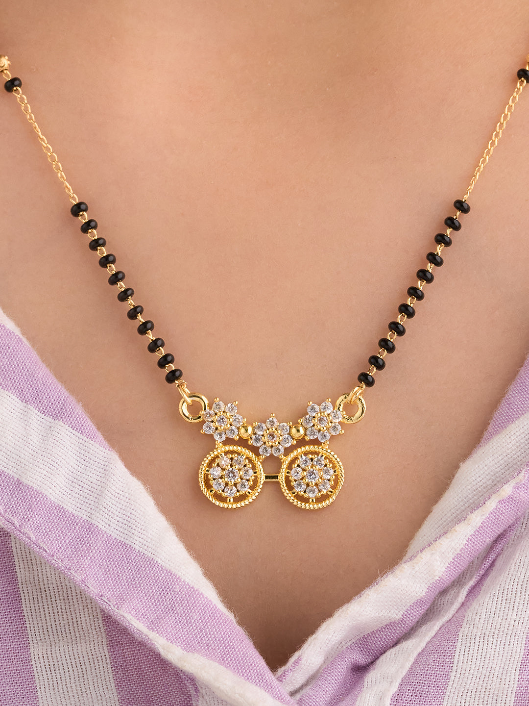 Elaris Floral Twin-Drop Mangalsutra