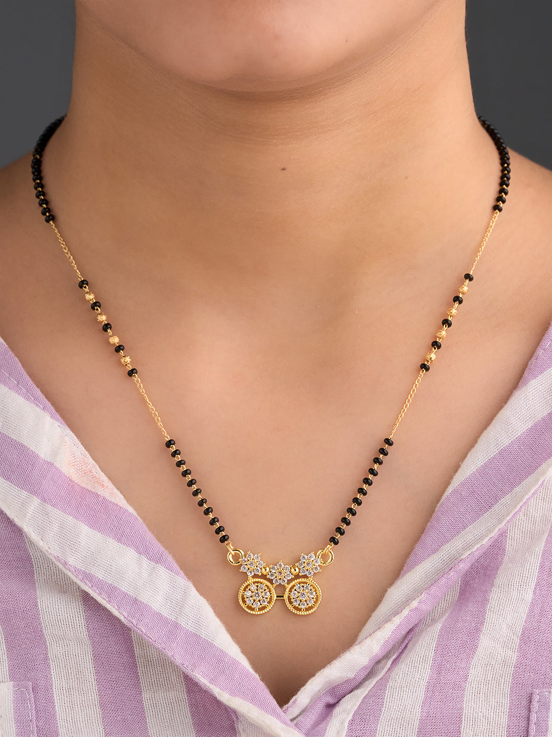 Elaris Floral Twin-Drop Mangalsutra