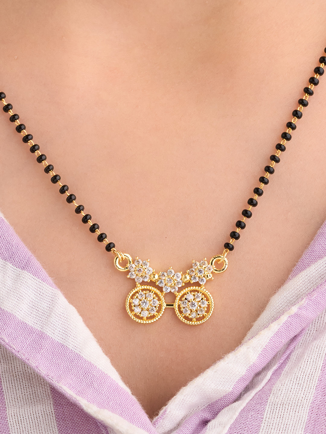 Zarelle Floral Double-Drop Mangalsutra