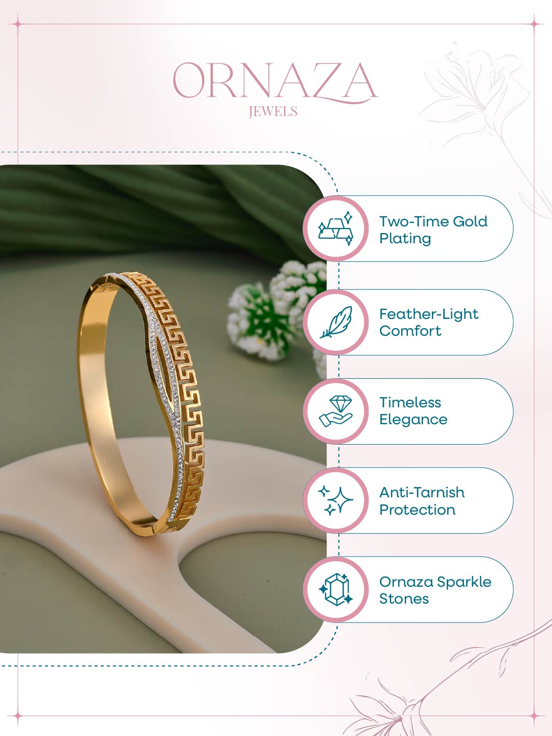Golden Heritage Curve Bracelet