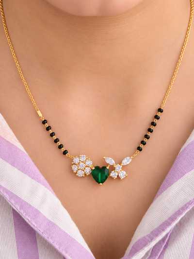 Aurelia Green Heart Mangalsutra